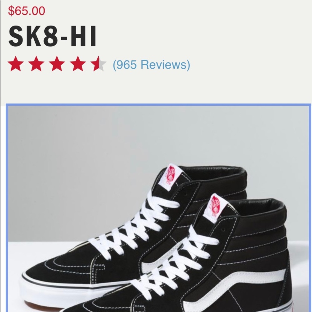 Vans SK8-HI old skool high rise black vans